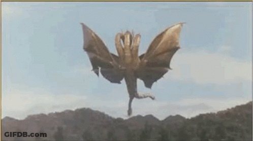 Dragon Flying With Light From Mouth GIF