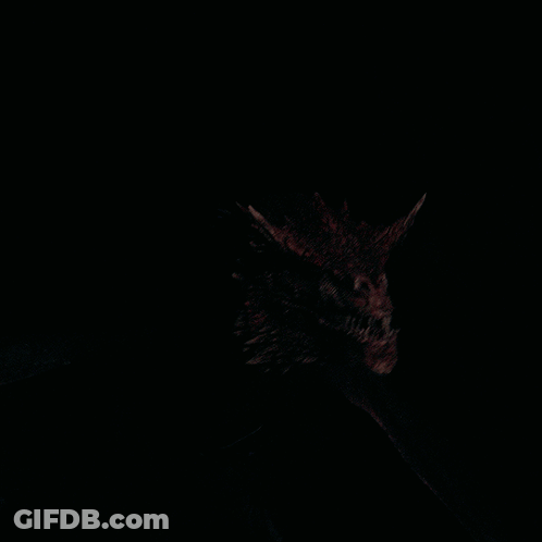 Dragon Head Close Up Black Background GIF