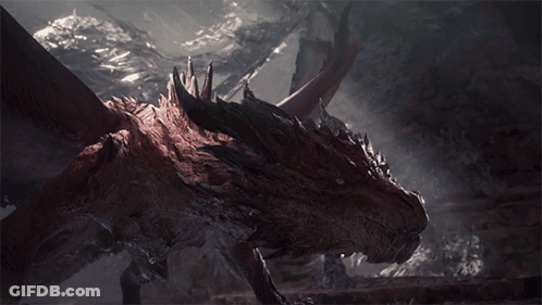 Dragon Head With Wings Close Up GIF