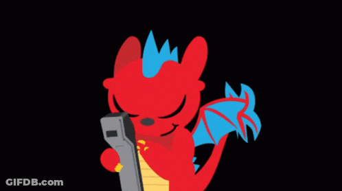 Dragon Holding Cell Phone Saying Nice GIF