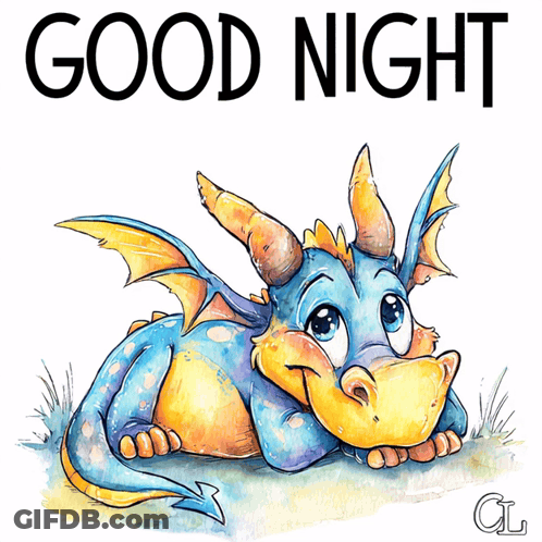 Dragon Laying Down Saying Good Night GIF