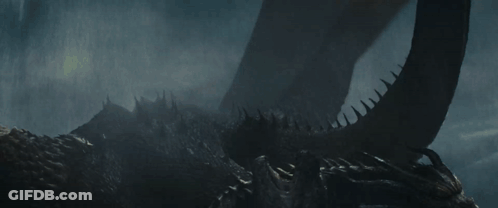 Dragon Mouth Close Up With Blue Light GIF