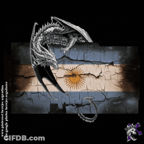 Dragon On Argentina Flag GIF