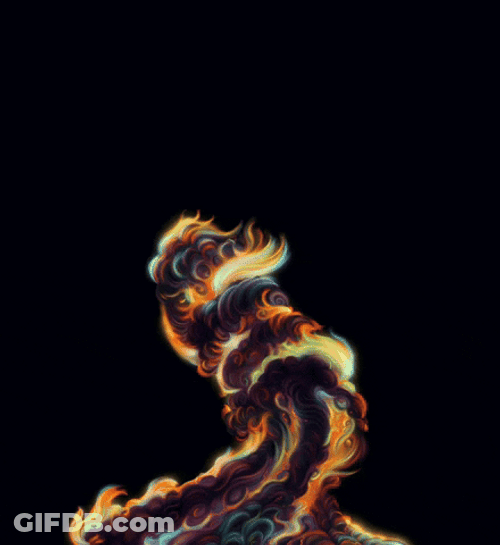 Dragon's Body Is On Fire Like A Tornado GIF