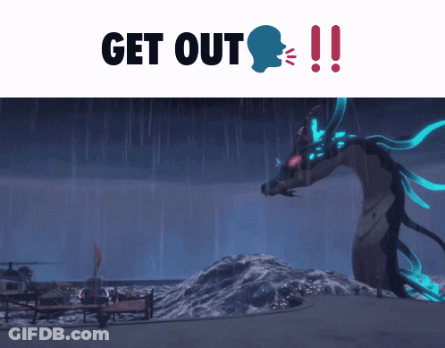 Dragon Saying Get Out GIF