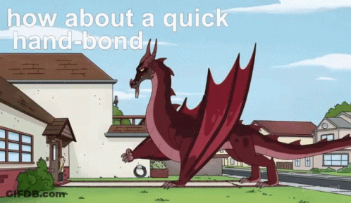 Dragon Saying How About A Quick Hand-Bond GIF