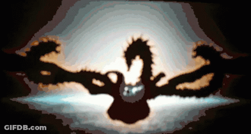 Dragon Silhouette With Number 2 GIF