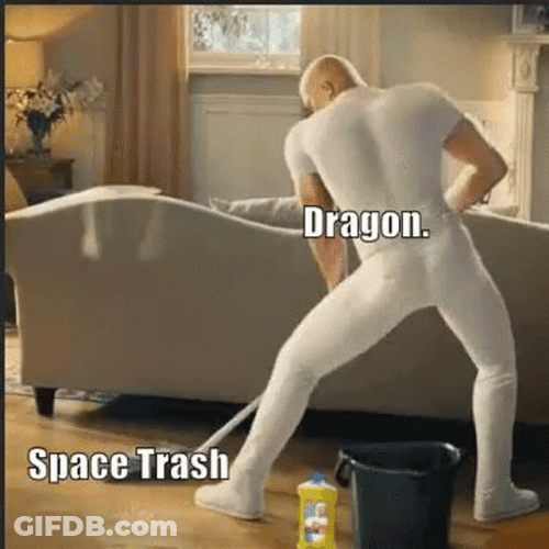 Dragon Space Trash Mopping Mr Clean Meme GIF