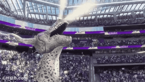 Dragon Statue In Stadium Mouth Open GIF