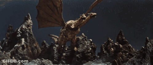 Dragon Statue With Lightning Bolt From Mouth GIF