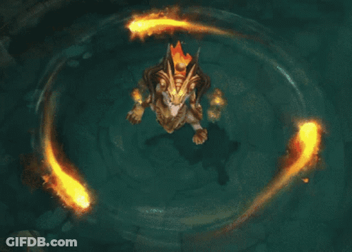Dragon Surrounded By Fire Saying Gottem GIF