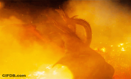 Dragon Surrounded By Flames GIF