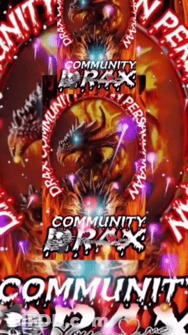 Dragon Surrounded By Flames Saying Community GIF
