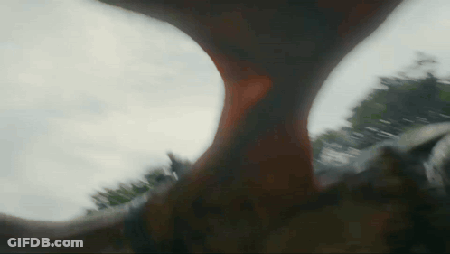 Dragon Tail Against Cloudy Sky With Trees GIF