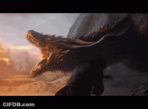 Dragon With Large Mouth In Desert GIF