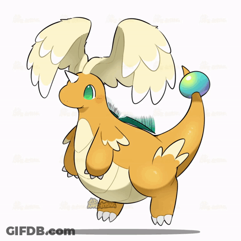 Dragon With Wings And Green Tail GIF