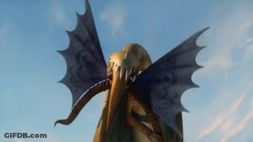 Dragon With Wings And Snake On Head GIF