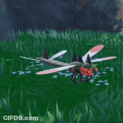 Dragonfly Flying Over Grass GIF