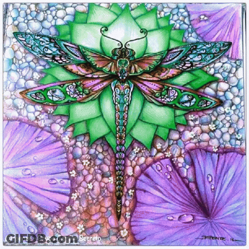 Dragonfly Painting With Grupo Jardim Secreto GIF