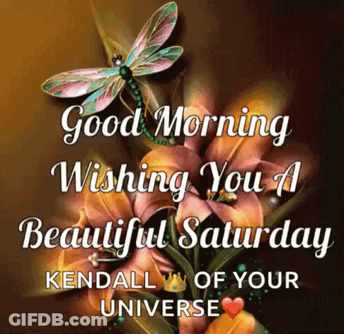 Dragonfly Sitting On Flower Saying Good Morning GIF