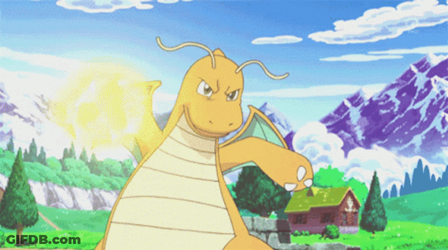 Dragonite Fights Against Enemy GIF