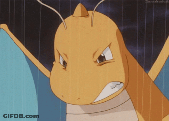 Dragonite Fly Through Rain GIF