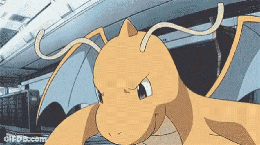 Dragonite Throws Object And Explodes GIF