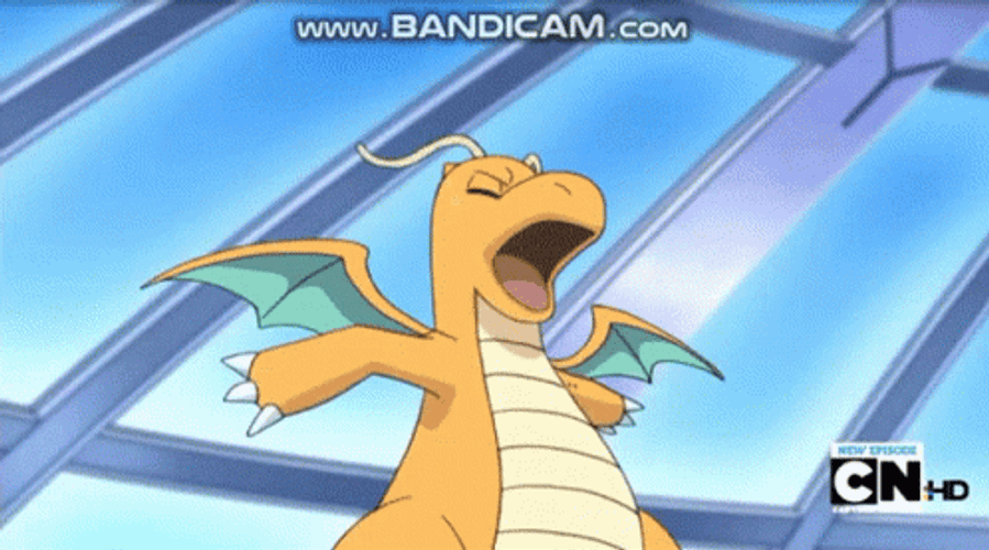 Dragonite Transforms Evolves Dragonair GIF