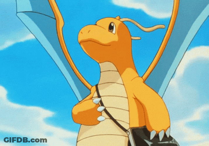 Dragonite Wearing Black Bag GIF
