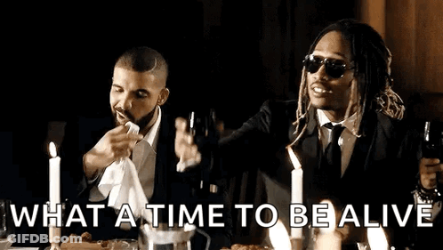 Drake And Future Sitting At Table GIF