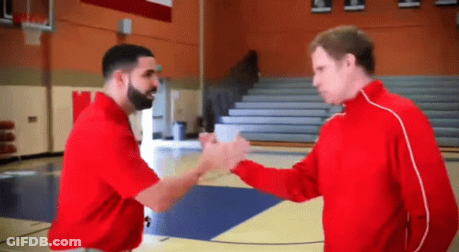 Drake And Will Ferrell Handshake GIF