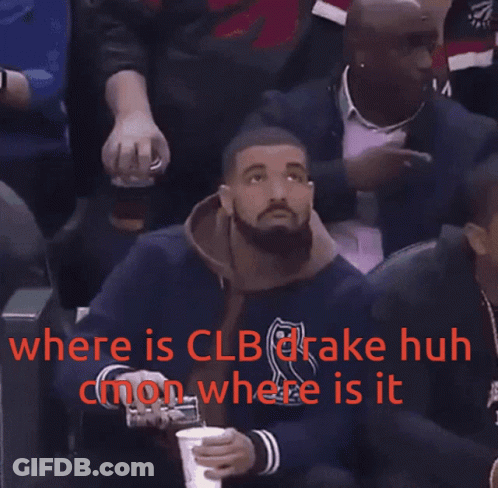Drake Is Sitting In The Stands At A Basketball Game And Holding A Cup GIF