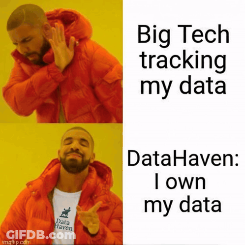 Drake Is Wearing An Orange Jacket That Says Data Haven GIF