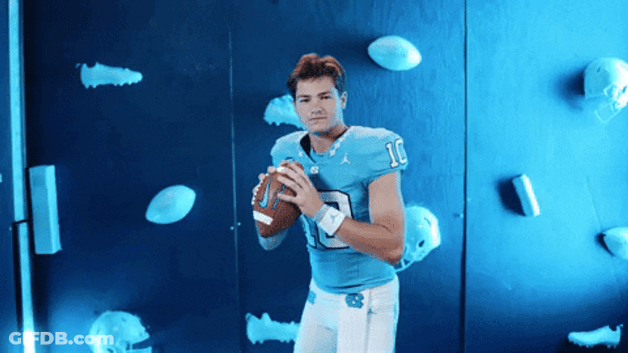 Drake Maye Attempting To Throw Football GIF