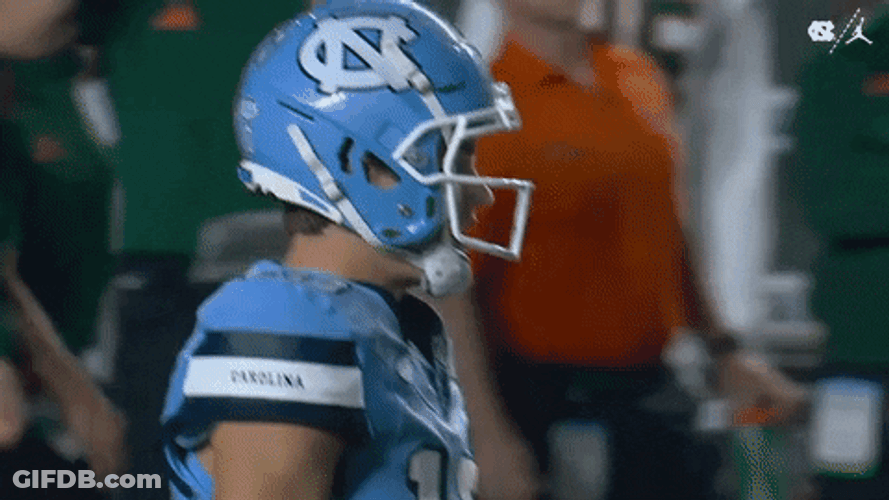 Drake Maye Chest Bump With Teammate GIF