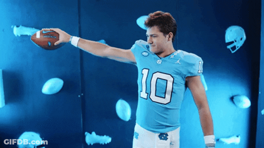Drake Maye Dropping Football GIF