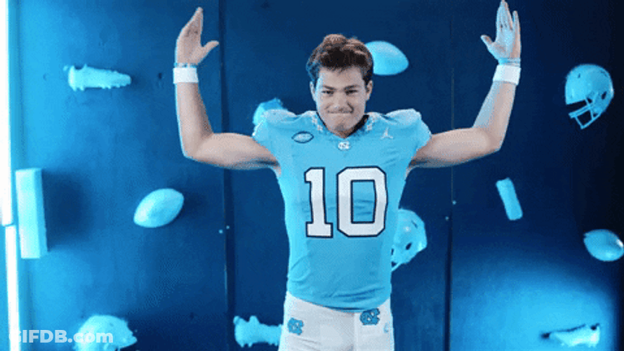 Drake Maye Hyping Up The Crowd GIF