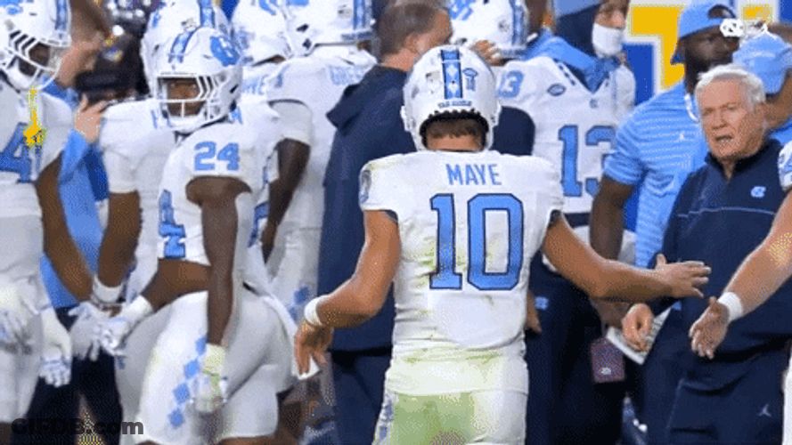Drake Maye Low Five With Coach GIF