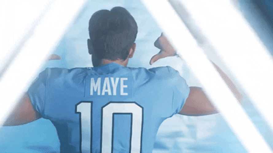 Drake Maye Pointing At His Surname GIF