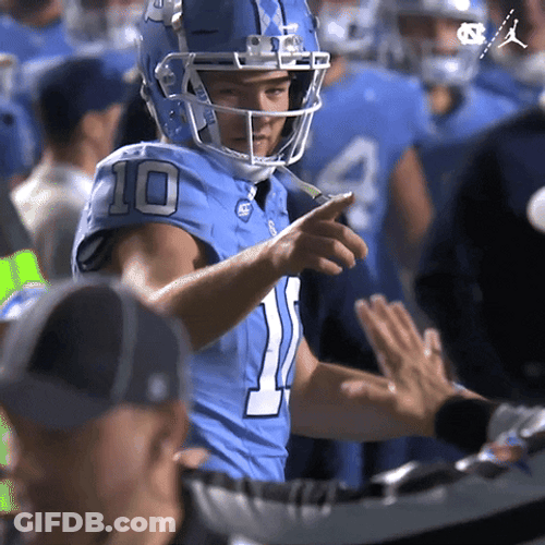 Drake Maye Pointing At Something GIF