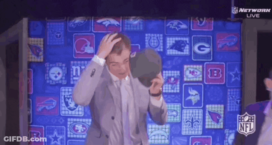 Drake Maye Putting On Cap GIF