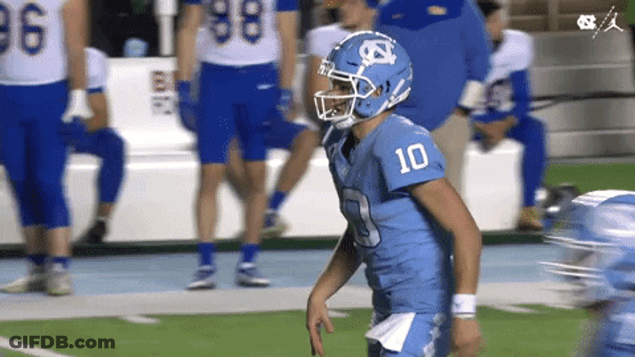 Drake Maye Raising Two Fists GIF