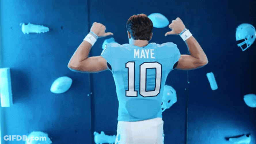 Drake Maye Showing The Back Of His Shirt GIF