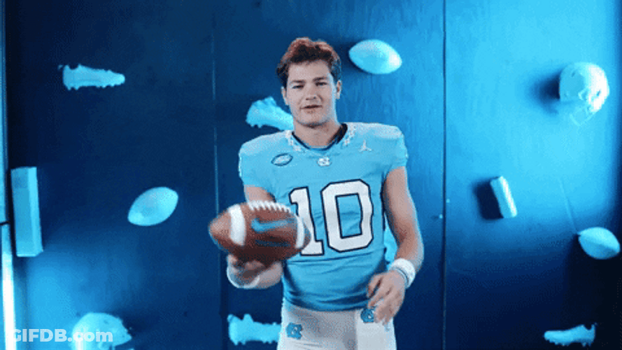 Drake Maye Spinning Football On His Finger GIF