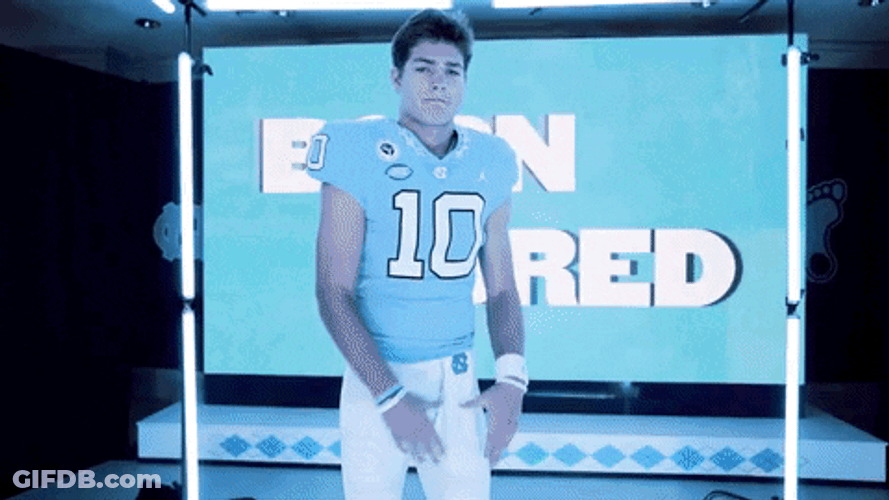 Drake Maye Touching Invisible Champion Belt GIF