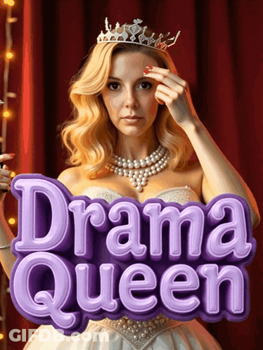 Drama Queen Woman In Tiara And Pearls GIF
