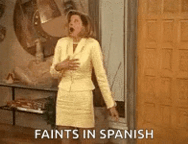 Dramatic Girl Faints In Spanish GIF