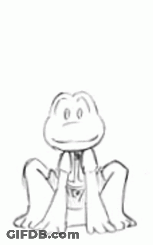 Drawing Frog Dancing Hop GIF