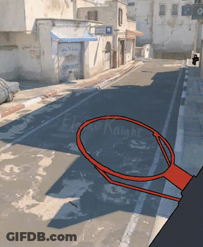 Drawing Of Basketball Hoop With Blue Knight GIF