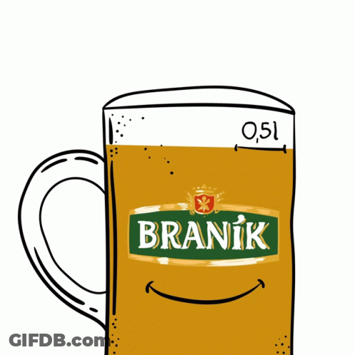 Drawing Of Beer Mug Saying Branik GIF